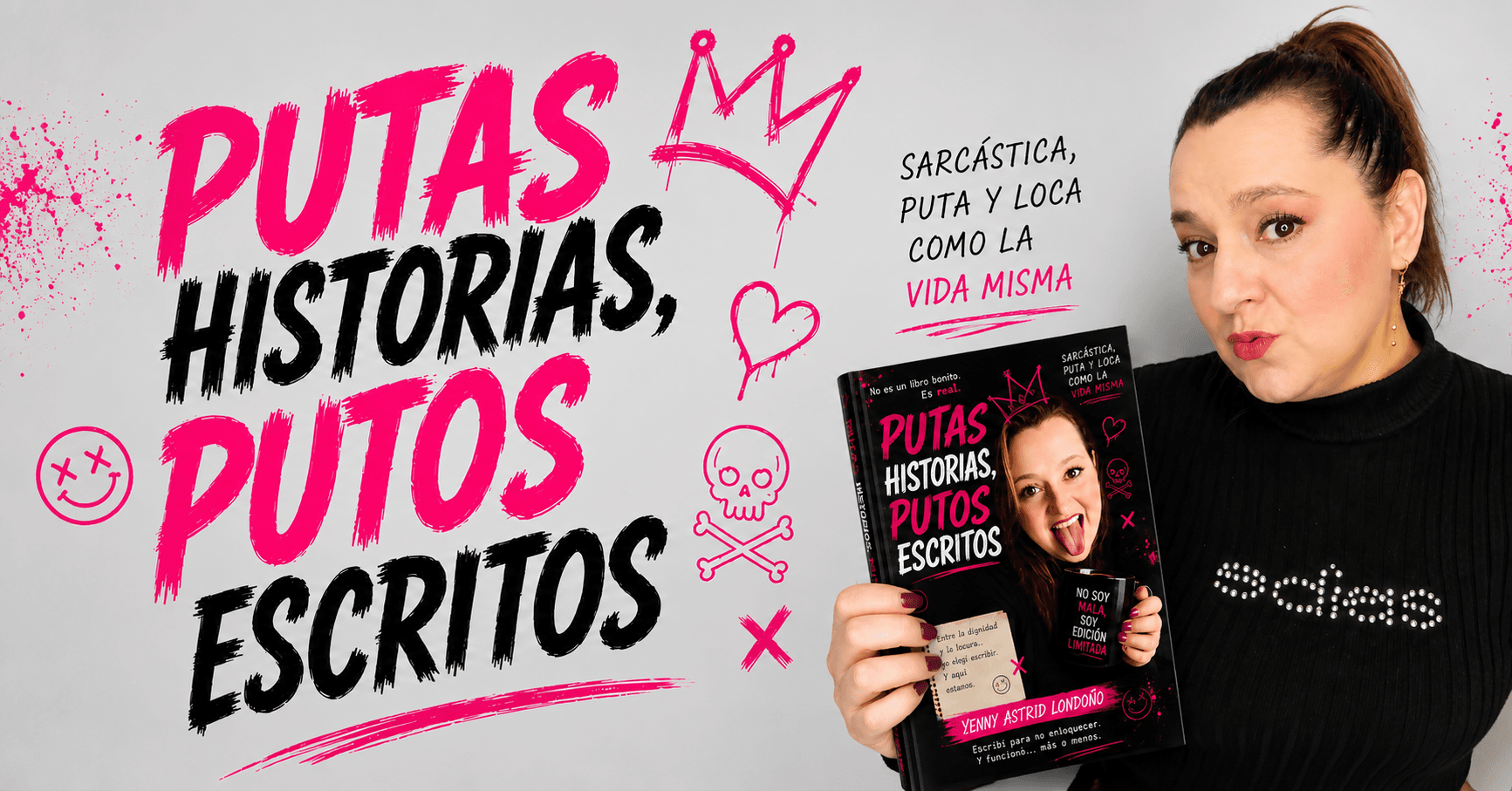 Yenny Astrid Londoño con su libro Putas historias, putos escritos