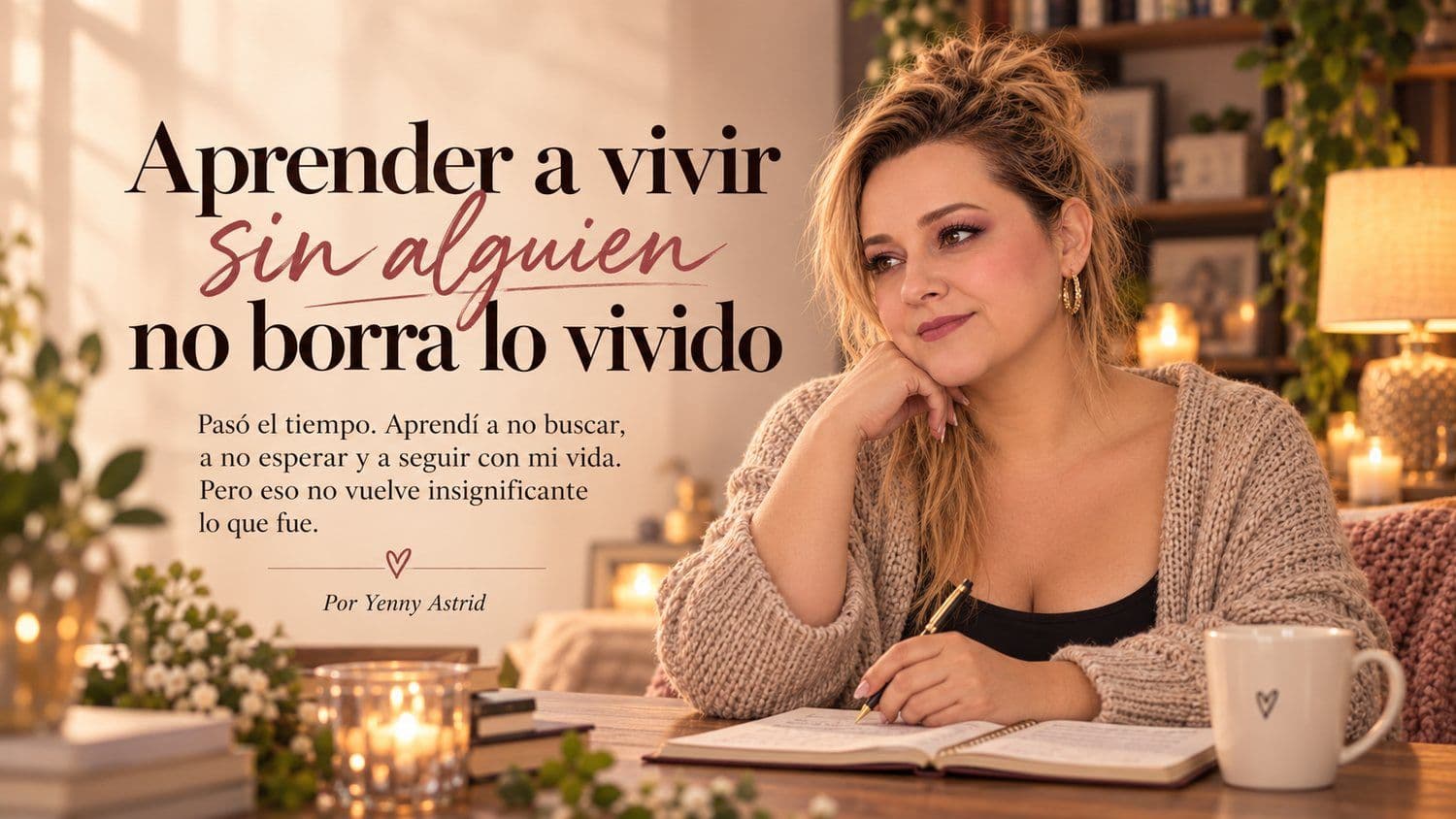 Yenny Astrid reflexionando sobre aprender a vivir sin alguien y aceptar que una relación terminada también puede seguir siendo importante